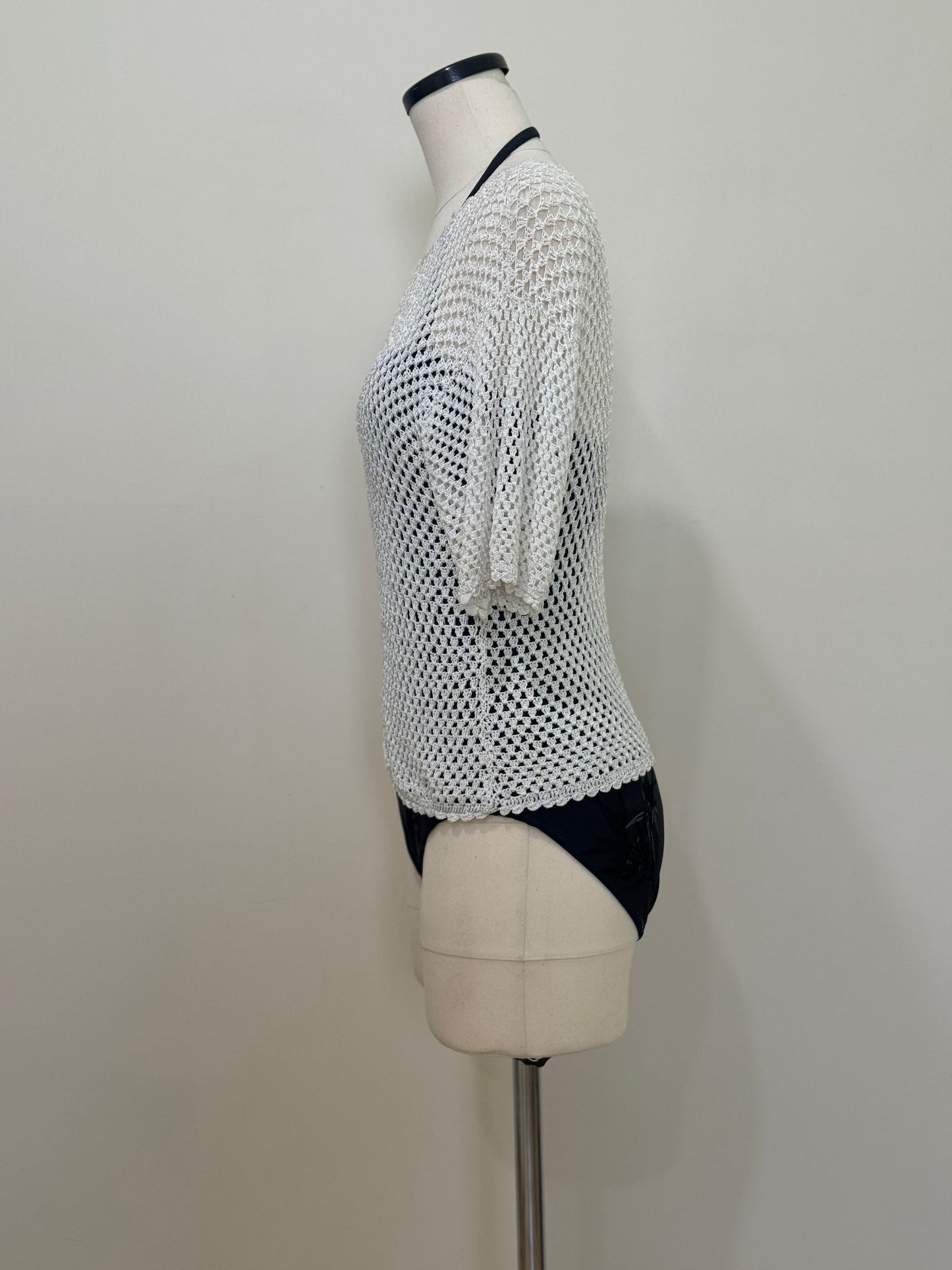 white open knit top