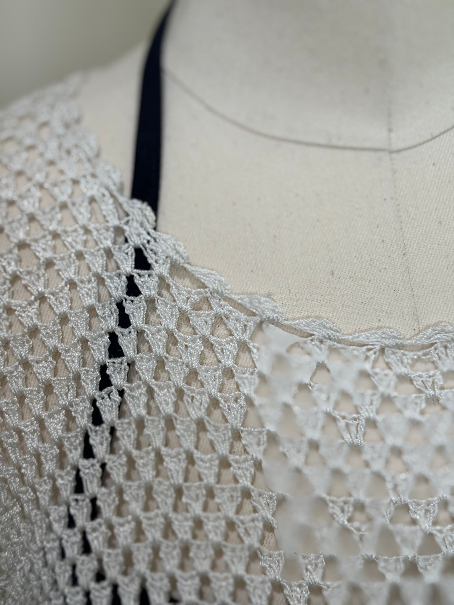white open knit top