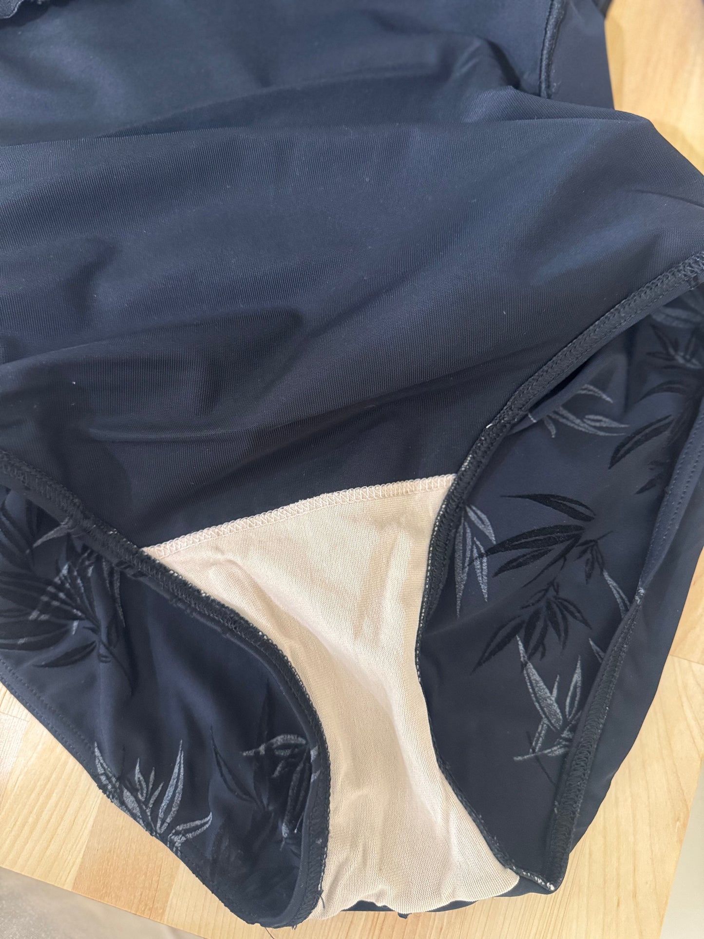 black floral velvet swimsuit