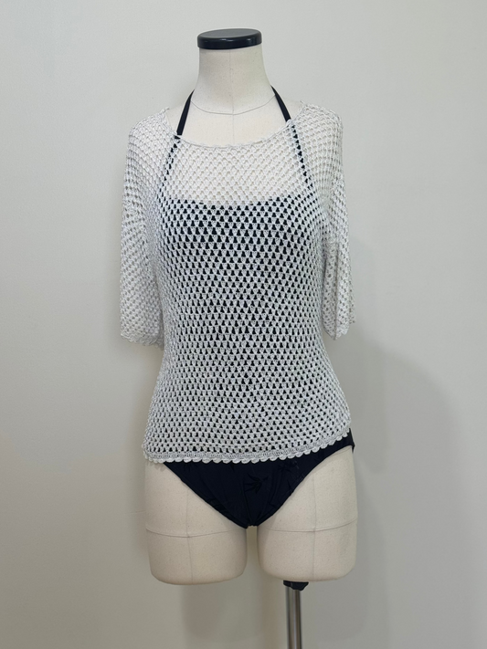 white open knit top