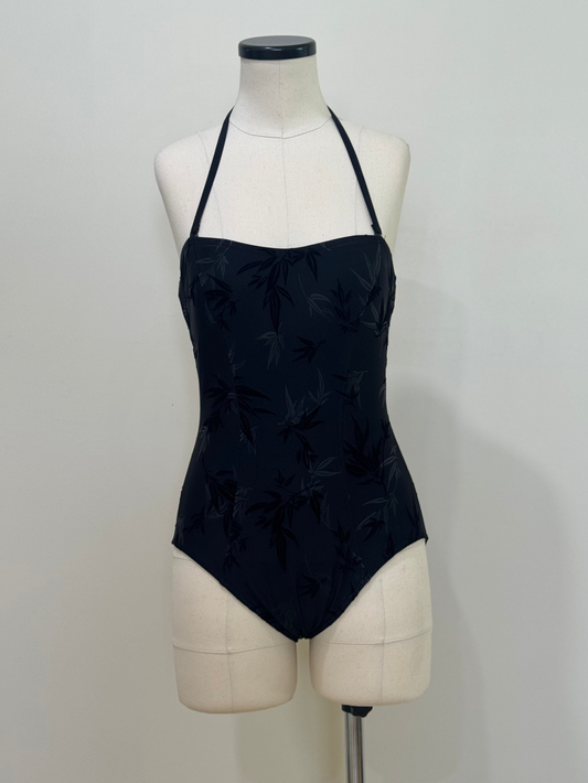 black floral velvet swimsuit