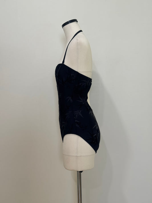 black floral velvet swimsuit