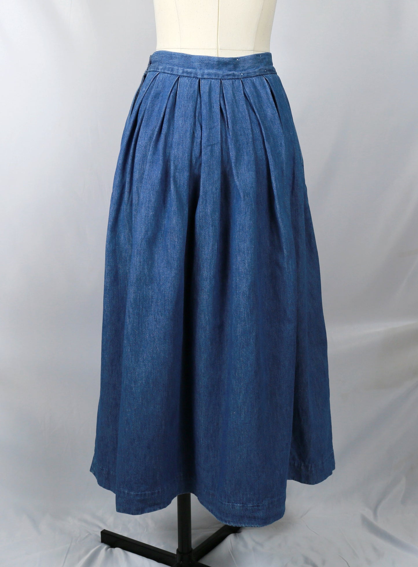 full denim pleated skirt