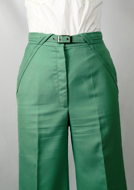 belted green trousers